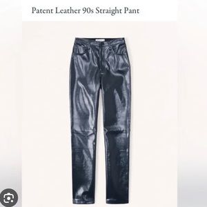 90s straight ultra high rise patent leather pant